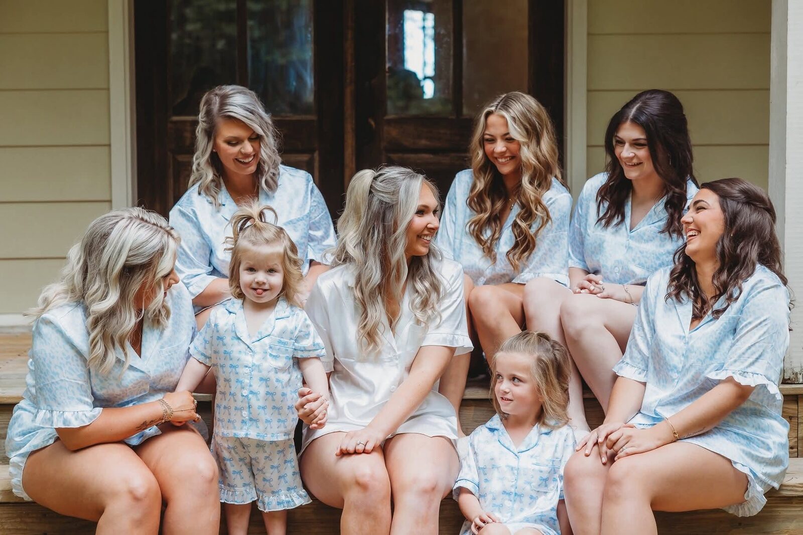 Bridal party with getting-ready hair styled by Amanda Green